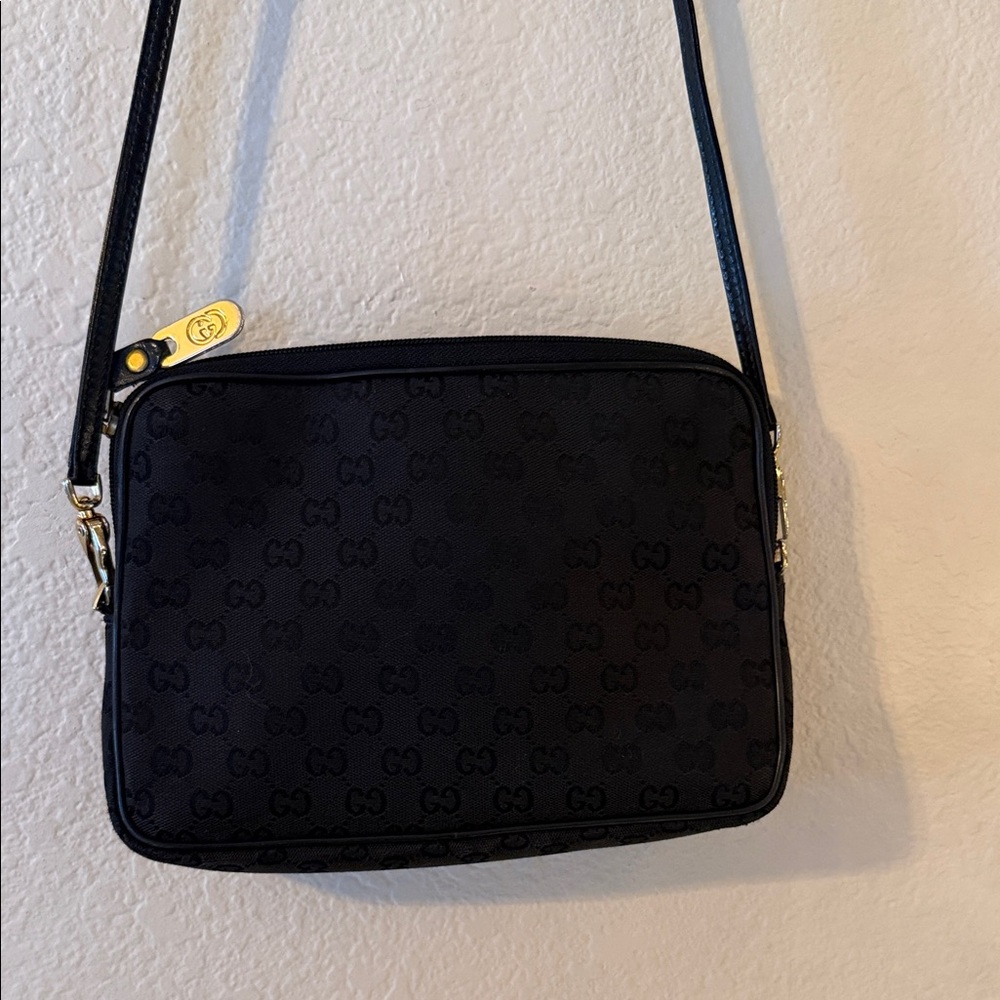 Gucci Black Monogram Vintage Crossbody Bag